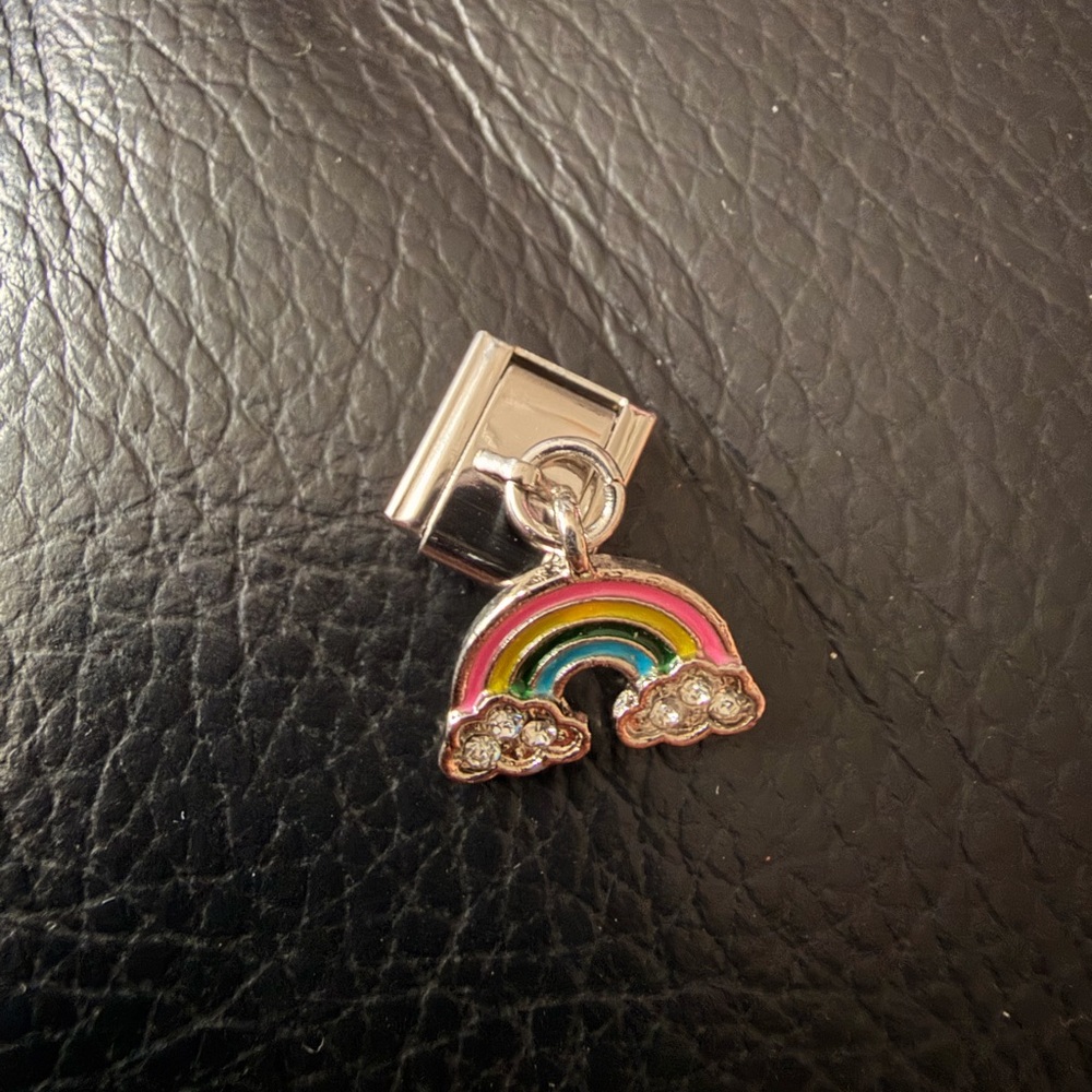 Rainbow dangle Italian charm link